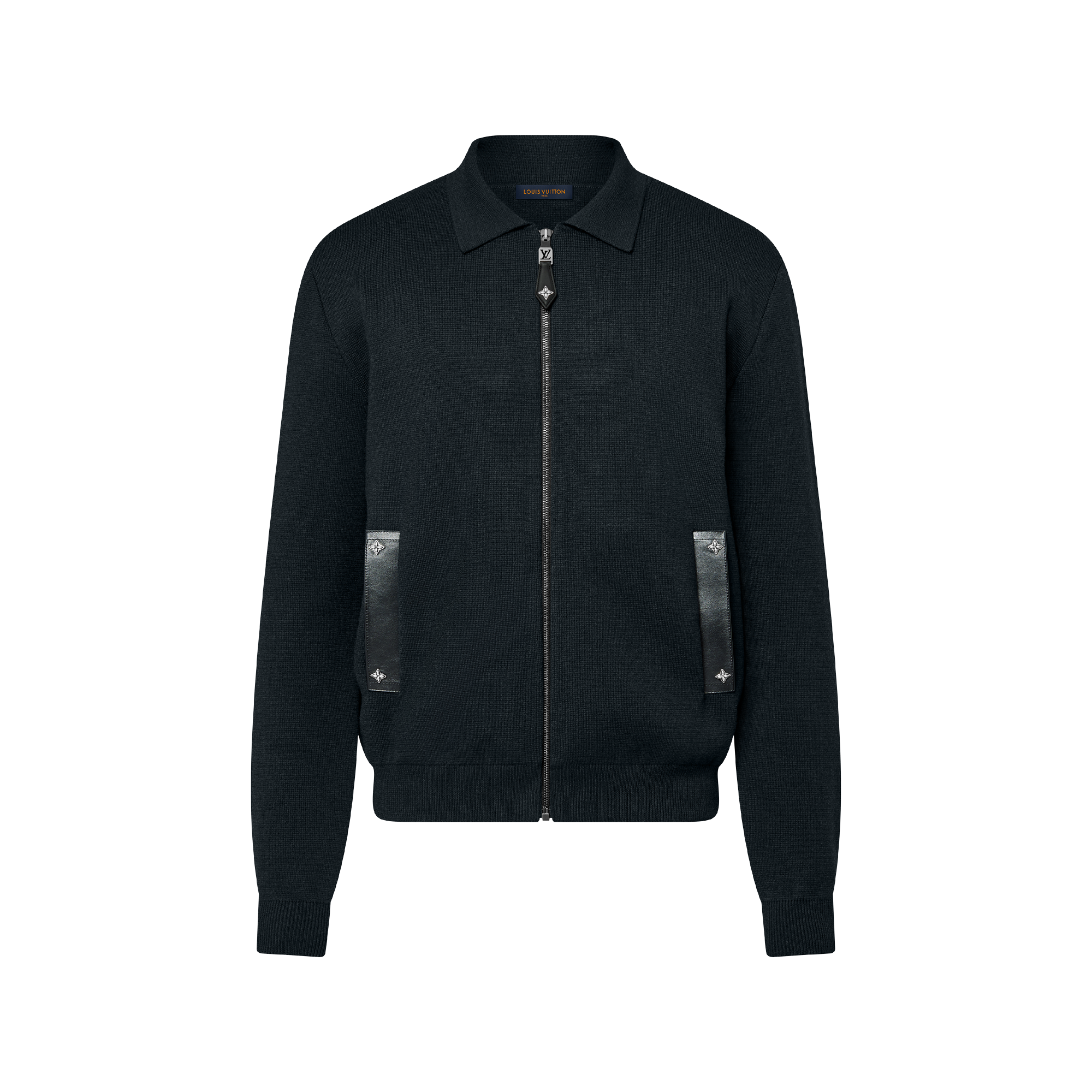 Knit Blouson With Leather Details - Luxury For Men - 1AJIEZ Blue